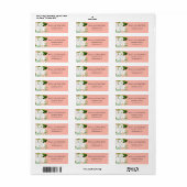 Elegant Melon Floral Return Address Labels (Full Sheet)