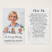 Elégant Mémorial 4 Photo Cartes de prière funérair (Devant & derrière)