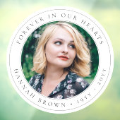 Elegant Memorial Chic Funeral Favor Photo Tribut Raamsticker (Vel 3)
