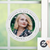 Elegant Memorial Chic Funeral Favor Photo Tribut Raamsticker (Huis)