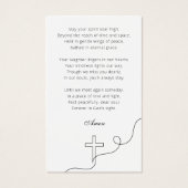 Elégant Mémorial dans Love Carte de prière mémoire (Dos)