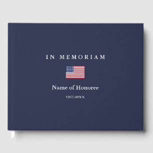Elégant Mémorial États-Unis Drapeau Livre d'invité