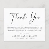 Elegant Memorial Funeral Photo Hartelijk dank (Voorkant)