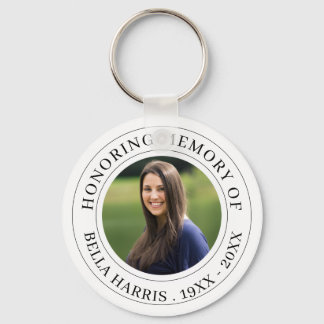 Elegant Memorial Photo Keepsake Sleutelhanger