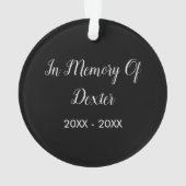 Elégant Mémorial Photo pour animaux de compagnie (dos)