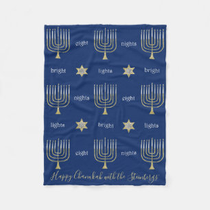 Elegant Menorahs Fleece Blanket Deken