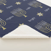Elegant Menorahs Sherpa Hanukkah Blanket/Medium Sherpa Deken (3/4)