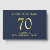 Elégant Mens Blue 70e fête d'anniversaire (Recto)