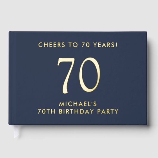 Elégant Mens Blue 70e fête d'anniversaire (Recto)