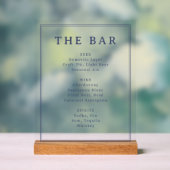 Élégant Menu à Barre Typographique Bleu Marine (Neutre)