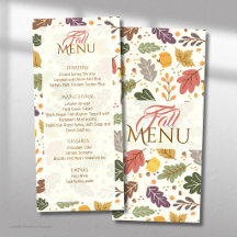 Élégant Menu Automnal à Feuilles Plates