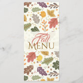 Élégant Menu Automnal à Feuilles Plates (Dos)