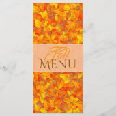 Élégant Menu Automnal de Feuilles Orange Plat (Dos)
