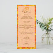 Élégant Menu Automnal de Feuilles Orange Plat (Debout devant)