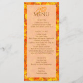Élégant Menu Automnal de Feuilles Orange Plat (Devant)