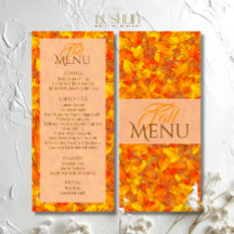 Élégant Menu Automnal de Feuilles Orange Plat