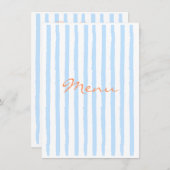 Elégant menu bleu et orange (Devant / Derrière)