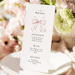 Élégant menu Bow rose