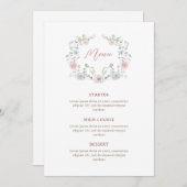 Elégant menu cadre floral (Devant / Derrière)