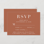 Élégant Menu Choice Terracotta Mariage (Devant / Derrière)