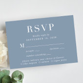 Élégant Menu Choix Dusty Blue Wedding RSVP