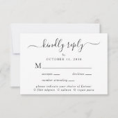 Élégant Menu Choix Mariage RSVP (Devant)