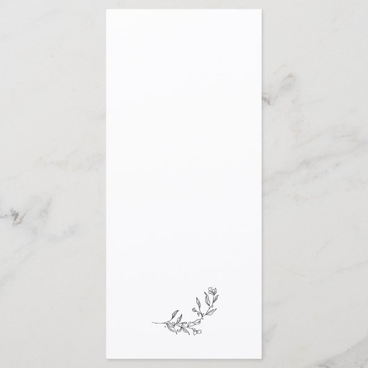 Élégant menu crête noire et blanche (Dos)