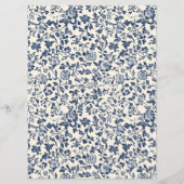 Elégant menu d'arche bleu et crème sur le thème bo (Dos)