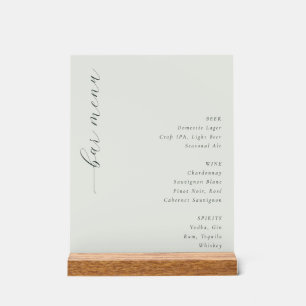 Élégant Menu de Bar Minimaliste Blanc Cassé