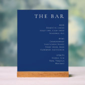 Élégant Menu de Bar Serif Bleu Marine (Neutre)