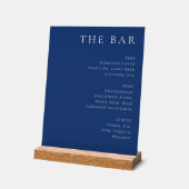 Élégant Menu de Bar Serif Bleu Marine (Angle)