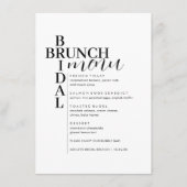 Élégant Menu de brunch nuptial au texte minimal (Devant)