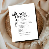 Élégant Menu de brunch nuptial au texte minimal