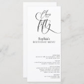 Élégant menu de fête du 50e anniversaire (Devant / Derrière)