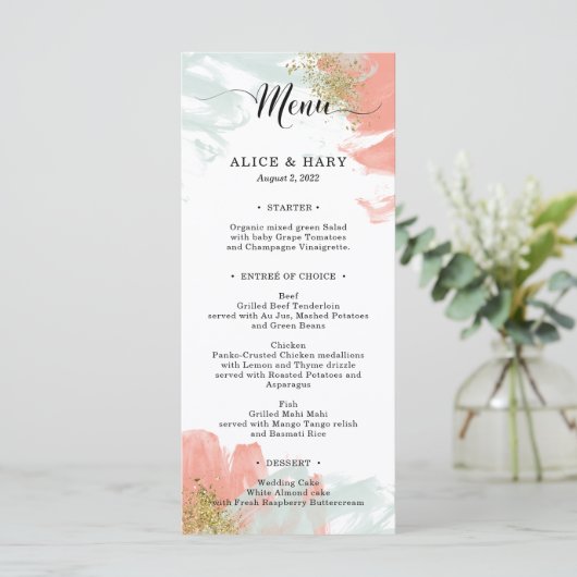 Elégant menu de mariage (Debout devant)