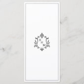 Élégant Menu de Mariage à Blason Monogramme (Dos)