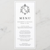 Élégant Menu de Mariage à Blason Monogramme (Devant)