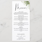 Élégant menu de mariage avec monogramme rustique e (Devant)