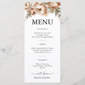 Élégant menu de Mariage Boho rustique (Devant)