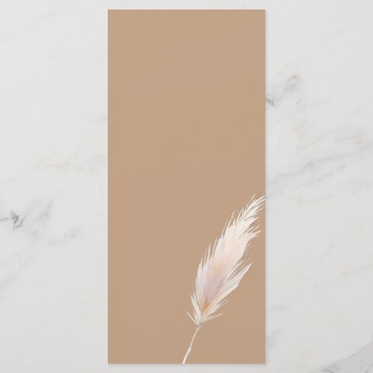 Élégant menu de Mariage Boho rustique (Dos)