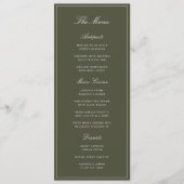 Élégant Menu de Mariage Classique Vert Poussiéreux (Devant)
