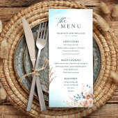 Elégant menu de mariage de plage