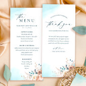 Elégant menu de mariage de plage
