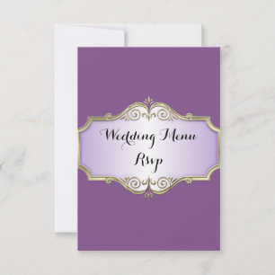 Élégant Menu de Mariage en Satin Antique RSVP