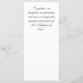 Elégant menu de mariage - "Ensemble ils ont constr (Dos)