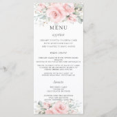 Elégant menu de Mariage floral rose pâle (Devant)