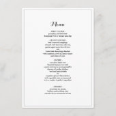 Élégant menu de Mariage frontalier minimaliste (Devant)