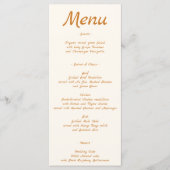 Élégant Menu de Mariage Minimaliste (Devant)
