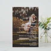 Élégant Menu de Mariage Moderne avec Photo (Debout devant)