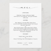 Élégant Menu de Mariage ou de Réception de Fiançai (Devant)